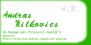 andras milkovics business card